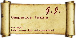 Gasparics Janina névjegykártya